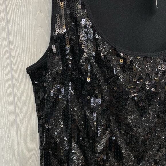 Express Black Sequin Tank Medium NWT - Picture 2 of 4
